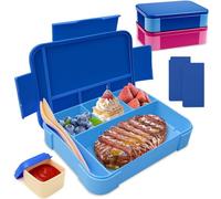 kelav 1300ml Boîte à Déjeuner Kinder, Anti-Fuite Boîte à Déjeuner Bento Box avec Compartiments, Bento Lunch Box pour Adultes Filles et Garçons École (Bleu Foncé)