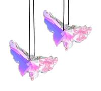 KELAV Attrape-Soleil Papillon en Cristal Blanc,2 pièces Suncatcher 75 mm,avec Effet AB Arc-en-Ciel Pendentif Lumineux à Suspension Sun Catcher,pour Fenêtres,Jardin,Voiture et Sapin de Noël