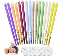 KELAV Bougies d’Oreilles 16 Pièces, 8 Couleurs Bougie Oreille Nettoyante avec 8 Disques de Protection, Parfumées Bougie Oreille de Bougie en Cire D'abeille pour Relaxer et Nettoyer les Oreilles