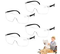 kelav Lunette Loupe de Lecture Grossissante 4 Pièces, Lunettes Grossissantes Anti-Lumière Bleue 300%, 500%, 800%, 1000%, Lunettes Loupe Portable pour Âgé Homme Lire Couture