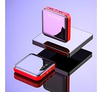 Kelawoly 20000mAh Banque d'alimentation Chargeur Externe, Affichage (Rouge) | Entrée 2A Sortie 2,1A Charge rapide, lampe de poche LED, portable compact, cellule polymère, chargeur de voyage, double USB