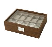 Kelawoly Boîte de Rangement pour Montres, écrin avec Verre, 10 (BROWN)