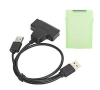 Kelawoly Câble Adaptateur Disque Dur, Boîtier de Protection 2,5in (GREEN) | Double interface USB 2.0, vitesse de transfert de 480 Mbps, matériau ABS, indicateur d\'état LED, récupération de données