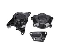 Kelawoly Ensemble de 3 Couvercles de Carter de Moteur de Moto en Nylon Noir Haute Résistance, Remplacement pour YZF R6 2006-2025, Protection de Moteur (Style Fibre de Carbone)