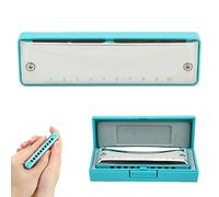 Kelawoly Harmonica Blues à 10 Trous, Harmonica Portable en Résine ABS pour Débutants Professionnels, Couvercle en Acier Inoxydable étanche (BLUE)
