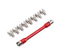 Kelawoly Jeu de Clés à Rayons pour Moto 5,0-6,8 Mm, Pointe en Acier allié Haute dureté, clé à Rayons e, Outil avec Manche en Alliage D’aluminium pour Réglage des Fils de