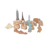 Kelawoly Jouets de L'Égypte Ancienne, 17 Pièces de Mini Bâtiments Miniatures Autour du Monde, avec des Textures Claires et des Formes Réalistes pour Enfants, Cadeau D'anniversaire