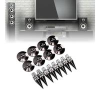 Kelawoly Kit de Patins de Pointes pour Haut Parleur, Support D Isolation Réglable en Cuivre avec Base pour Caisson de Basses Ampli, for Audio Domestique et Hi FI