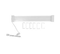 Kelawoly Kit D'extension de Câble D'alimentation 8 Broches vers 2 X 8 Broches, Câble de Synchronisation ARGB 260 Mm, Gaine en Silicone Tressée Ultra Souple avec Peignes pour Cartes (tête blanche)