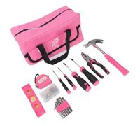 Kelawoly Kit D'outils de Réparation pour la Maison Rose, 18 Pièces, avec | Ensemble Complet D'outils à Main, Poignées en Acier au Carbone et PP TPR, pour L'assemblage de Meubles et L'installation de