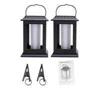 Kelawoly Lot de 2 Lanternes Solaires D'extérieur à Flamme Vacillante, étanche IP65 du Crépuscule à L'aube avec 2 Modes, Lumière Chaude 1300-1500K pour Terrasse, (Lampe à Flamme Solaire 91006D,
