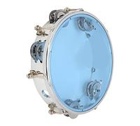 Kelawoly MBAT Tambourine Adjustable Tone Double Row Jingle Bells Handheld Drum Percussion Instrument 8in (BLUE)