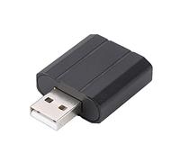 Kelawoly Mini Carte Son Externe USB pour Ordinateur, 3.5mm (Black) | Plug and Play sans pilote, sortie 2.1 canaux, élimine le bruit statique, puce HS-100B, coque métallique