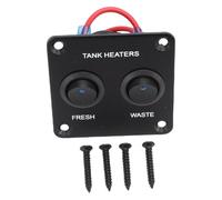 Kelawoly Panneau D'Interrupteur à Bascule à 2 Gangs, Interrupteur à Bascule 12 V étanche en Alliage D'aluminium PC avec Voyants Lumineux, pour Camping-Car, Bateau Marin, VTT, Moto,