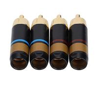 Kelawoly Plug, 4 Pcs Carbon Fiber Laiton Doré | Borne de câble de bricolage, trou de queue de 8.5mm, câble Coaxial de Signal, système de cinéma maison