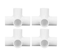 Kelawoly Raccord en PVC Connecteur de Tuyau en PVC Joint Coudé à 4 Voies Sortie de 25 Mm pour Cadres de Meubles Structures de Jardin Arbres Grimpants à Chat Paquet de 10 Connecteurs de Construction
