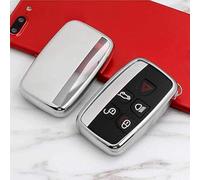 Kelay Coque de Protection en TPU Souple pour e Voiture Compatible avec Land Rover Discovery Sport Evoque Aurora Jaguar XF XJ XJL XEL XFL F-Pace 5 Boutons Silver