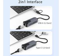 KELFEEAO 5G USB 3.0 Ethernet Adapter, 5000Mbps USB A to RJ45 Network Adapter with Aluminum Case RJ45 LAN Adapters for Linux Laptop PC Desktop