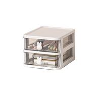 KELFEEAO Conteneur à poignée de Lapin, 13,4 cm, 2/3/4/5 Niveaux, Poubelle Transparente, unité de Bureau, en Plastique ou Rose, pour Bureau, stylos, Livres, Rangement de Bureau (White)