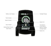 KELFEEAO Electric Bike LCD Display, ABS E Bike Speedometer with Battery Level Error Code Adjustable Settings E Bike Conversion Kit for for Rainproof Cycle Computer