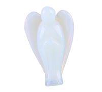 KELFEEAO Figurine d'ange Opale, Pierre de guérison d'ange Gardien en Cristal, statut de poupée de Poche de 1.5 Pouces pour la Paix, soulagement du Stress, décoration de la Maison