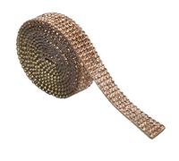 KELFEEAO Garniture en strass, ruban de strass en verre cristal de 1 m, 5 rangées de 2 mm, garniture scintillante en diamant pour bricolage, vêtements, chaussures, sacs, accessoires (Crystal yellow 5