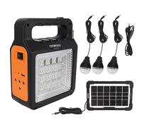 KELFEEAO Générateur Solaire Portable, 6000 mAh LED Solaire Rechargeable par USB, Banque d'alimentation Portable 3 Ampoules pour la Maison, Camping-Car, randonnée en Plein air,