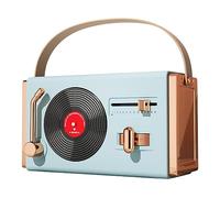 KELFEEAO Haut-Parleur Bluetooth rétro, Haut-Parleur Portable de Style Vintage avec Carte de Haute qualité sonore, Lecture USB, Mini Haut-Parleur sans Fil pour la décoration intérie (Bleue)