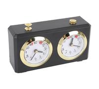 KELFEEAO Horloge d'échecs mécanique, minuterie d'échecs à Grands Cadrans Transparents, Horloge d'échecs analogique Vintage multifonctionnelle en ABS pour débutants et Joueurs chevr (Noire)