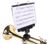 KELFEEAO Lyre de marche pour trompette, dossier à rabat réglable avec 5 supports de partitions, sangle en silicone rotative à 360 ° pour instruments à cuivres, performance de group