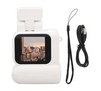 KELFEEAO Petite caméra DV 1080P HD, enregistreur vidéo à écran Couleur de 1,44 Pouces avec Lampe de Poche Rabattable, étui de Chargement, Batterie 480 mAh, Enregistrement en (Blanche)