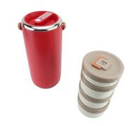 KELFEEAO Pot alimentaire isolé, récipient à déjeuner sous vide en acier inoxydable 304 de 3,4 L avec couvercle étanche, pot alimentaire à large ouverture pour les soupes et les (Rouge)