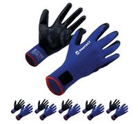 KELI - 5 Paires de Gants de Protection Polystrong - Multifonction : Mécanique, Bâtiment, Milieu Huileux - Brevet Nolost - Enduction Nitrile - T11