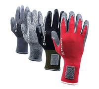 KELI - Lot 4 Paires de Gants Tous Travaux, Usage Professionnel, Breveté NOLOST, SuperGrip, Anti-coupure, Manipulation milieu humide, Manutention, Gris/Rouge/Noir, Taille 9/10