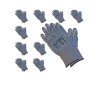 KELI Protect Gants de Travail, Manutention, Mécanicien, … Gant PU Gris, Taille 10, Gants de Protection enduit PU support polyester