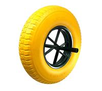KELI - Roue Increvable, Diamètre 400mm, Axe 20mm, Charge Max. 250KG (550 lbs), Ultra Résistante, Idéal pour Brouette (Jaune)