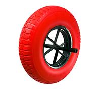 KELI - Roue Increvable, Diamètre 400mm, Axe 20mm, Charge Max. 250KG (550 lbs), Ultra Résistante, Idéal pour Brouette (Rouge)