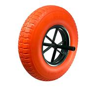 KELI - Roue Increvable, Diamètre 400mm, Axe 20mm, Charge Max. 250KG (550 lbs), Ultra Résistante, Idéal pour Brouette (Orange)