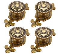 Kelier Lot de 4 boutons d'armoire en laiton, boutons de tiroir vintage rétro en forme de champignon avec plaque arrière, poignées de commode pour cuisine/armoire/armoire (doré, 4 pièces)