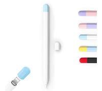 KELIFANG Étui en silicone compatible avec Apple Pencil 1ère génération, support de peau de protection et 2 embouts de protection compatibles avec Pad Pro 12,9/10,5/9,7", blanc