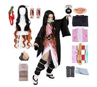 kelihood Costume de cosplay d'anime japonais : Nezuko Kamado, ensemble kimono pour adulte, kimono pour enfant, costume d'Halloween pour enfants, taille XL