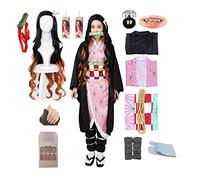 kelihood Nezuko cosplay Anime japonais Costume de cosplay Ensemble kimono Cosplay anime pour adulte - Costume de kimono pour enfant Costume d'Halloween cosplay