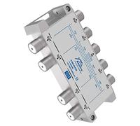 Keliiyo Répartiteur de câble coaxial 8 voies 5-2500 MHz Compatible avec système d'antenne TV satellite CATV et configurations MoCA Argenté