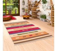 Kelim Lina - Tapis naturel en coton - Multicolore Moderne - 7 Tailles