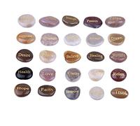 KELING 25 Pierres InspiréEs GravéEs avec Paroles D'Encouragement Pierres GravéEs d'or pour Affirmation D'InquiéTude Pierres de MéDitation