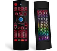 KELING Souris pour BoîTe de TéLéVision, Mini Clavier sans TéLéCommande Souris avec RéTroéClairage RVB MX3 Pro IR Apprentissage