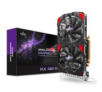 Kelinx AISURIX RX 580 Carte graphique, 2048SP, Real 8 Go, GDDR5, 256 bits, 2XDP, HDMI, PCI Express 3.0 avec arrêt de ventilateur pour ordinateur de bureau, GPU