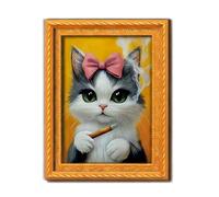 Kelisdi Aimants en bois fabriqués à la main en forme de chats sur le thème rétro pour réfrigérateur et espaces de travail