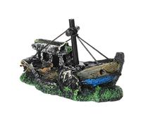 Kelisdi Aquariums Navires de guerre artisanaux réutilisables Décorations pour aquariums, grottes, navires de pirates coulés
