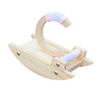 Kelisdi Balançoire pour perroquets en bois avec corde en coton souple pour petits oiseaux, stimulation mentale et équilibre, pour entraînement de bureau, jouet en bois sûr pour cage à oiseaux